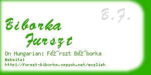 biborka furszt business card